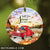 Jesus - Red truck with chickens - Fall for Jesus He never leaves - Circle Ceramic Ornament