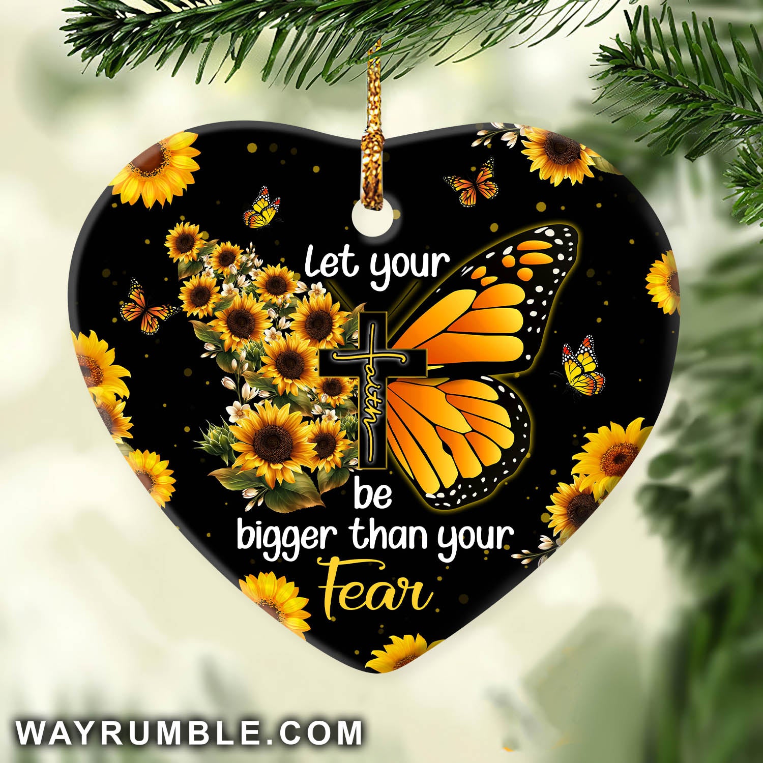 Jesus - Sunflower and butterfly - Let your faith be bigger than your fear