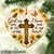 Jesus - Faith cross - God has you in his arms - Heart Ceramic Ornament