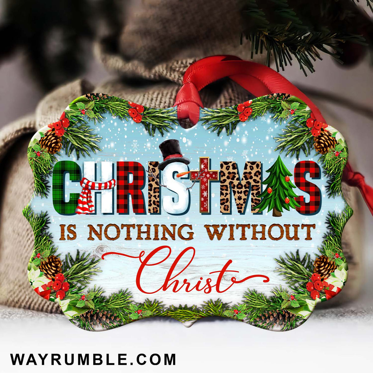 Jesus, Christmas ornament, Christmas gift - Christmas is nothing without Christ Aluminum Ornament