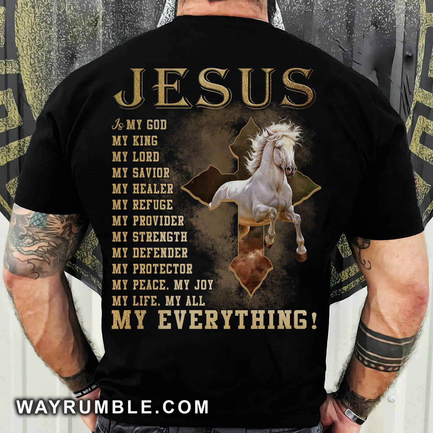 Jesus - White horse - Jesus is my everything - Back-printed Apparel