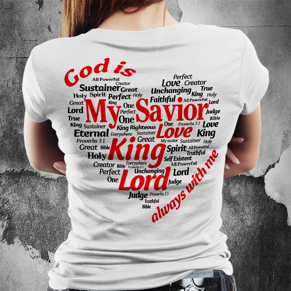 Jesus is my savior - Jesus Back printed White Apparel
