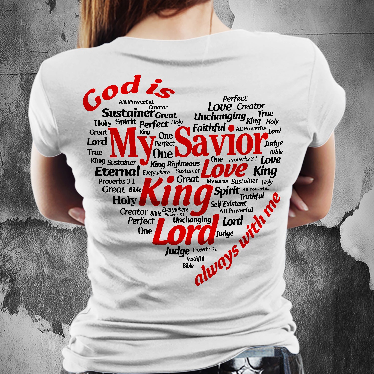 Jesus is my savior - Jesus Back printed White Apparel