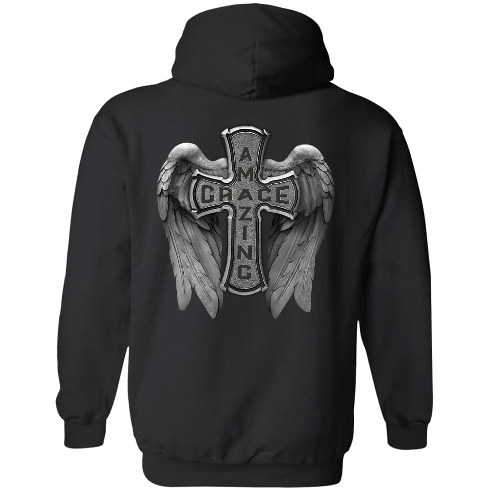 Jesus - Cross with wing - Amazing grace - Back-printed Apparel