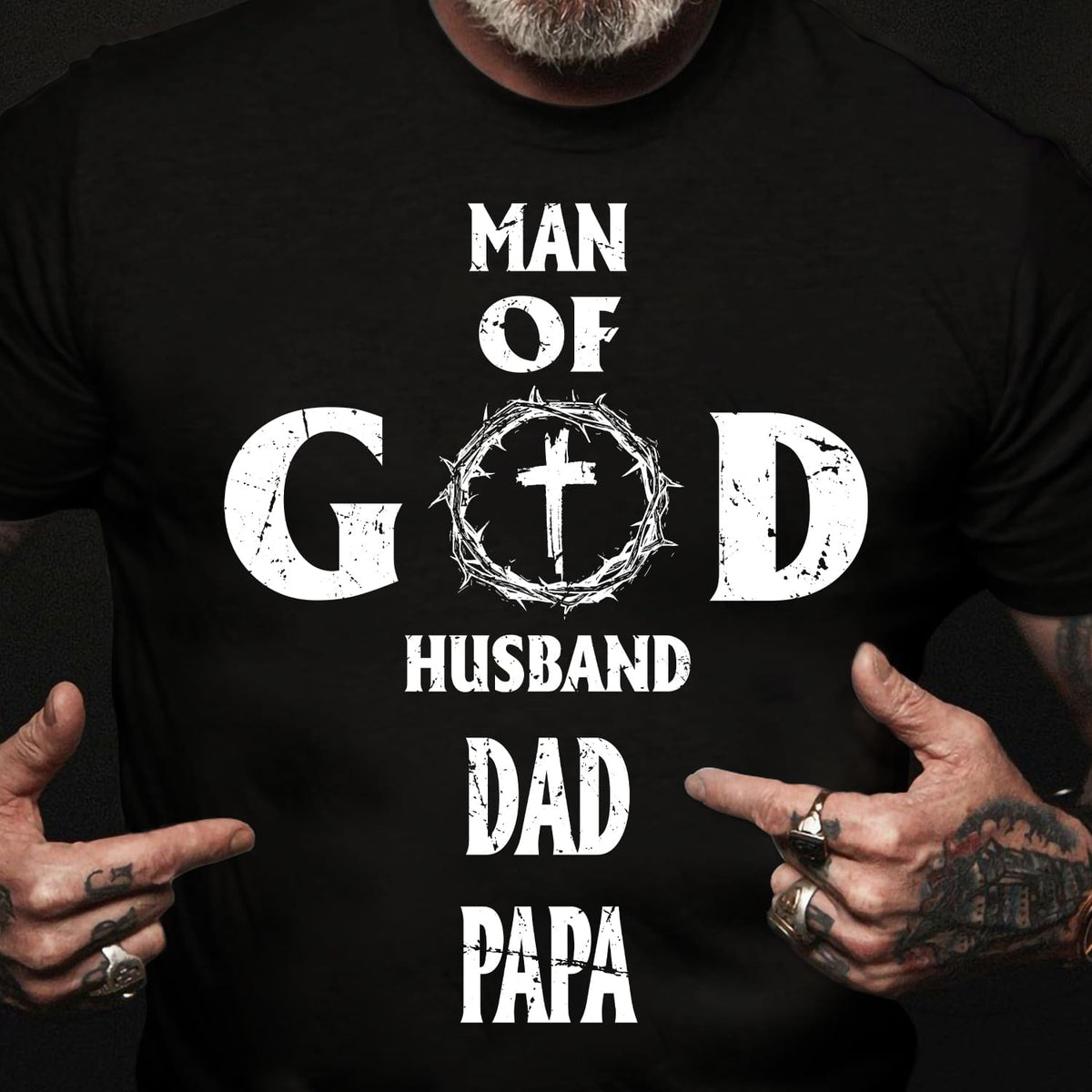 Man of God, husband, dad, papa - Jesus Black Apparel
