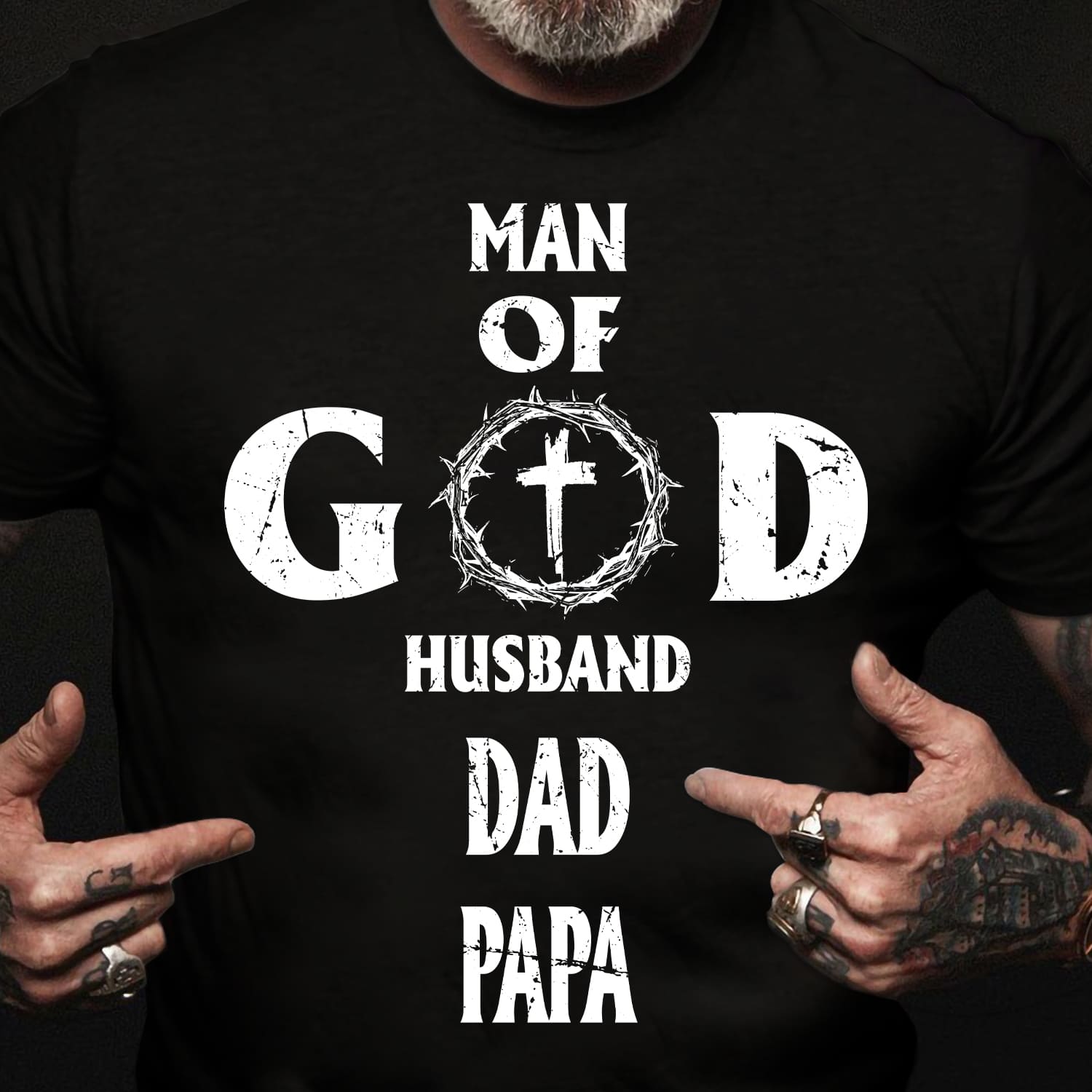 Man of God, husband, dad, papa - Jesus Black Apparel