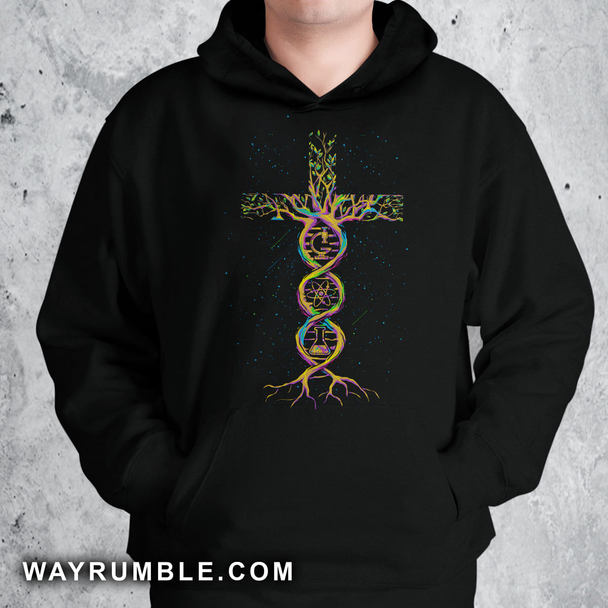 Colorful science symbol, Beautiful cross - Jesus Black Apparel