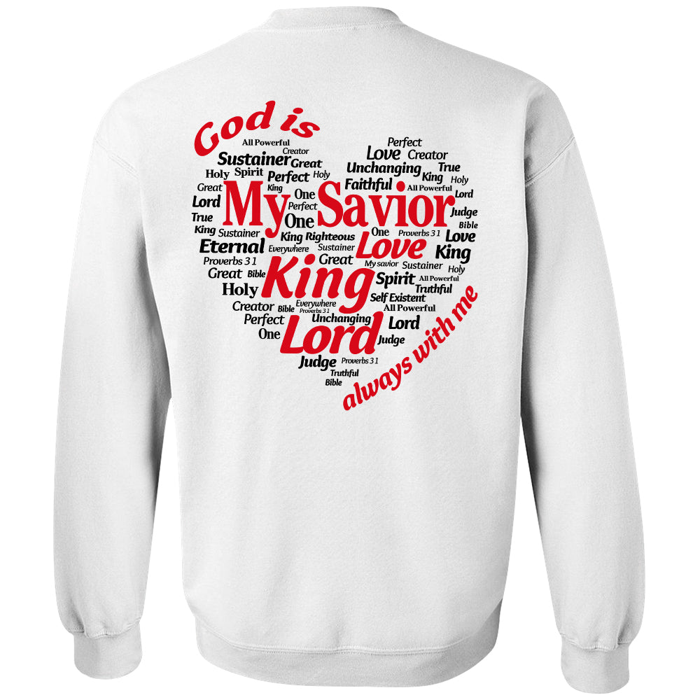 Jesus is my savior - Jesus Back printed White Apparel