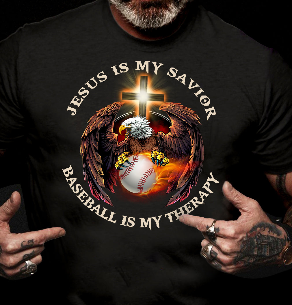 Eagle - Jesus is my savior, baseball is my therapy - Baseball Apparel
