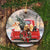 Labrador dogs on Christmas night, Christmas wreath - Labrador Ceramic Circle Ornament