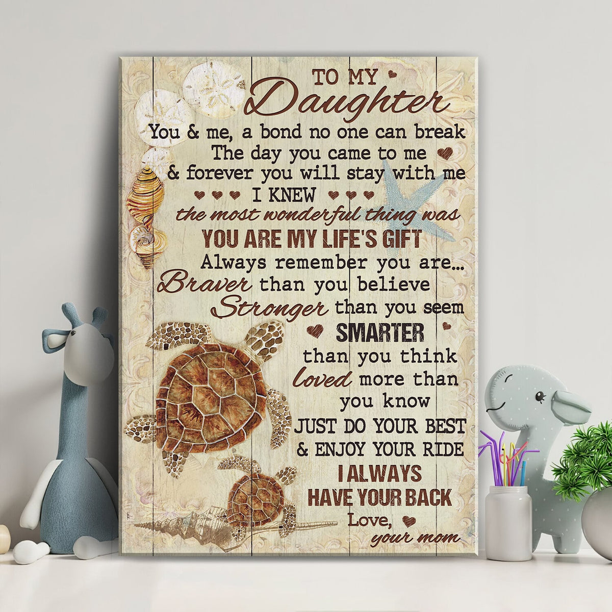 Mom to daughter, Turtle Family, You are my life&#39;s gift - Family Portrait Canvas Prints, Wall Art