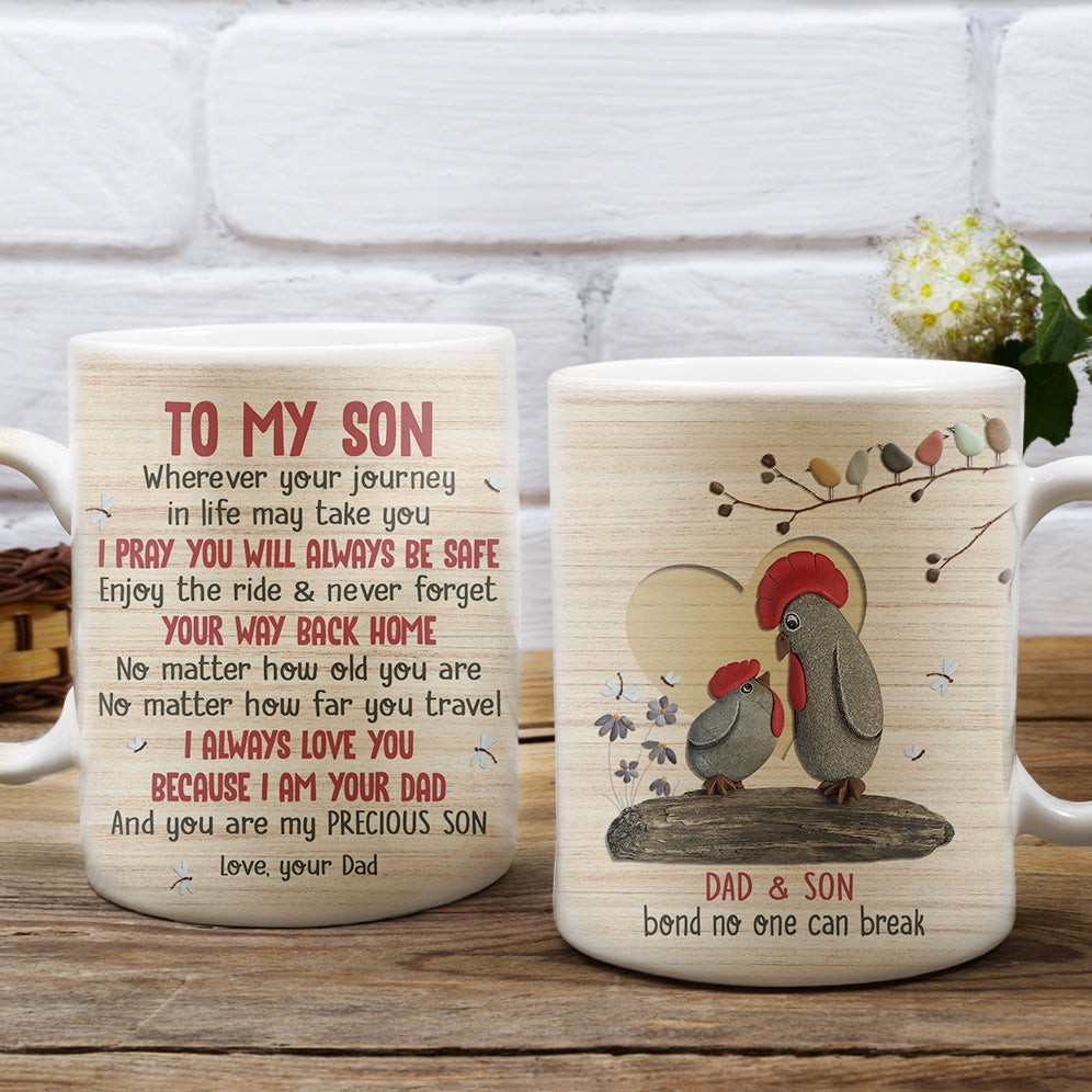 Dad to son - chicken - You are my precious son - Family AOP Mug sample
