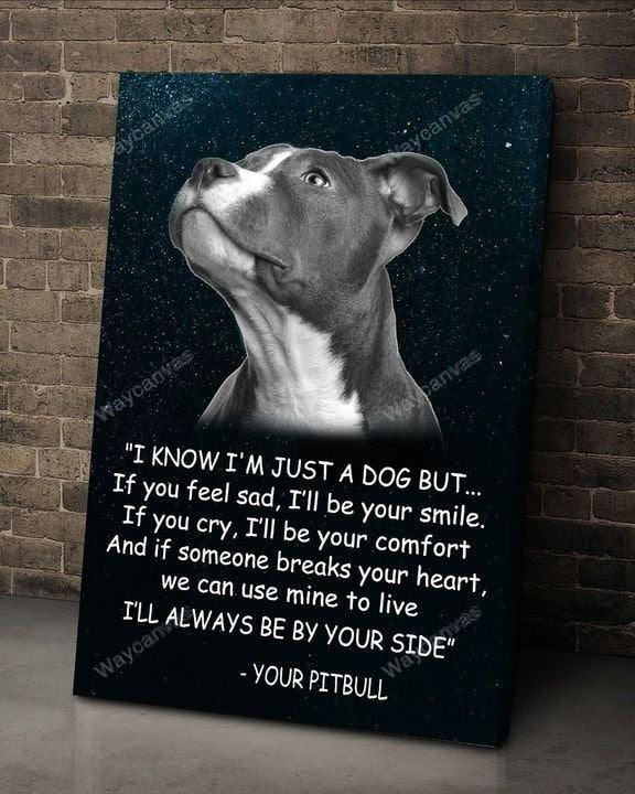 Pit bull, Star Sky, I will always be by your side - Pit bull Portrait Canvas Prints, Wall Art