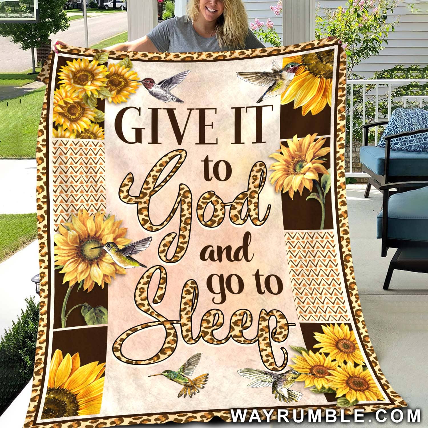 Sunflower - Give it to god and go to sleep Blanket