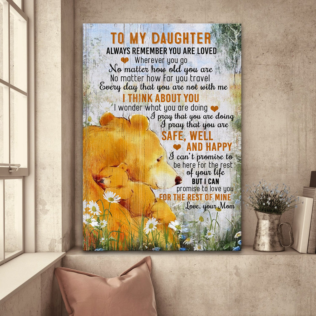 Mom to daughter, Mother and daughter bear, Always remember you are - Family Portrait Canvas Prints, Wall Art