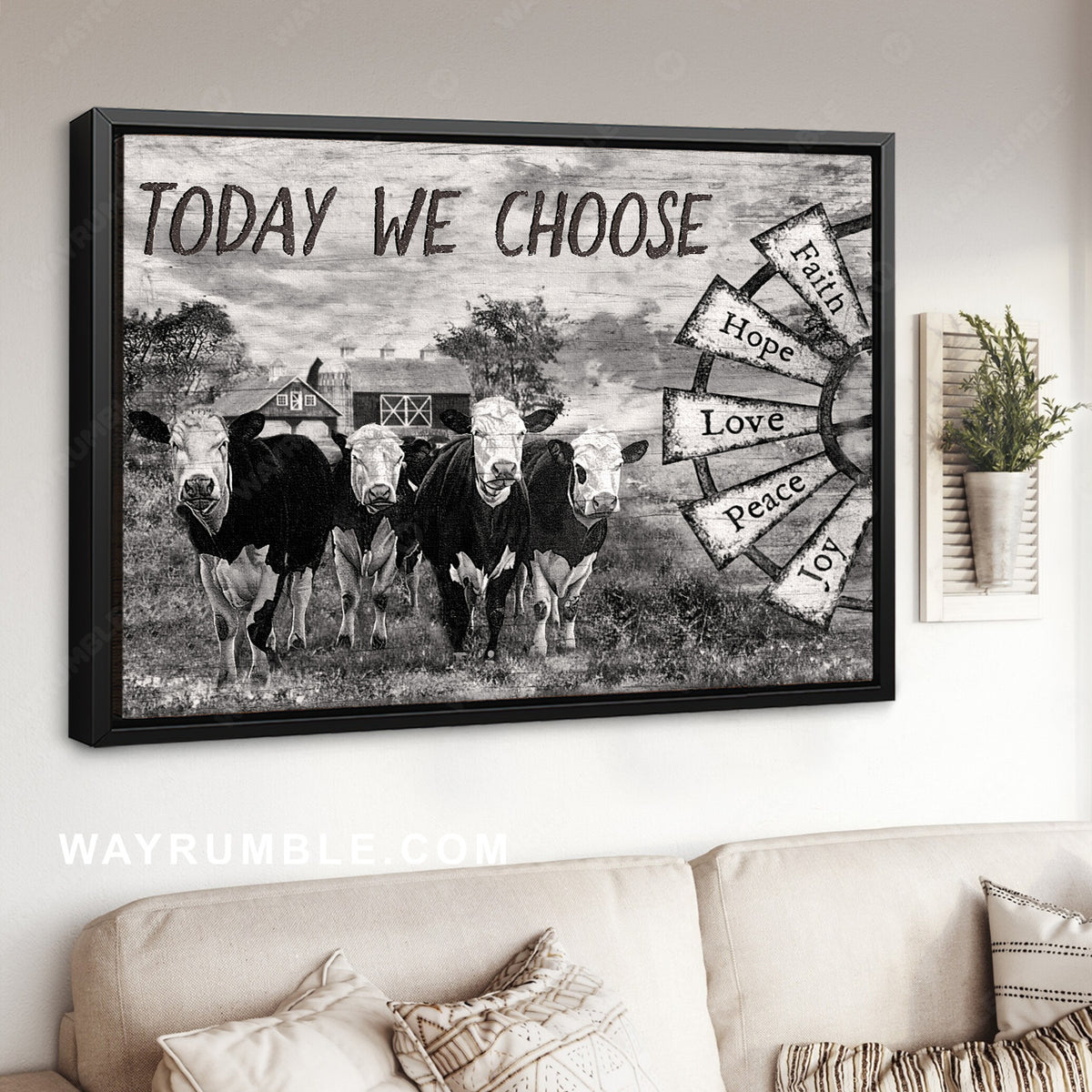 Jesus, Dairy Cow, Farm - Today we choose Hope Landscape Canvas Prints, Wall Art