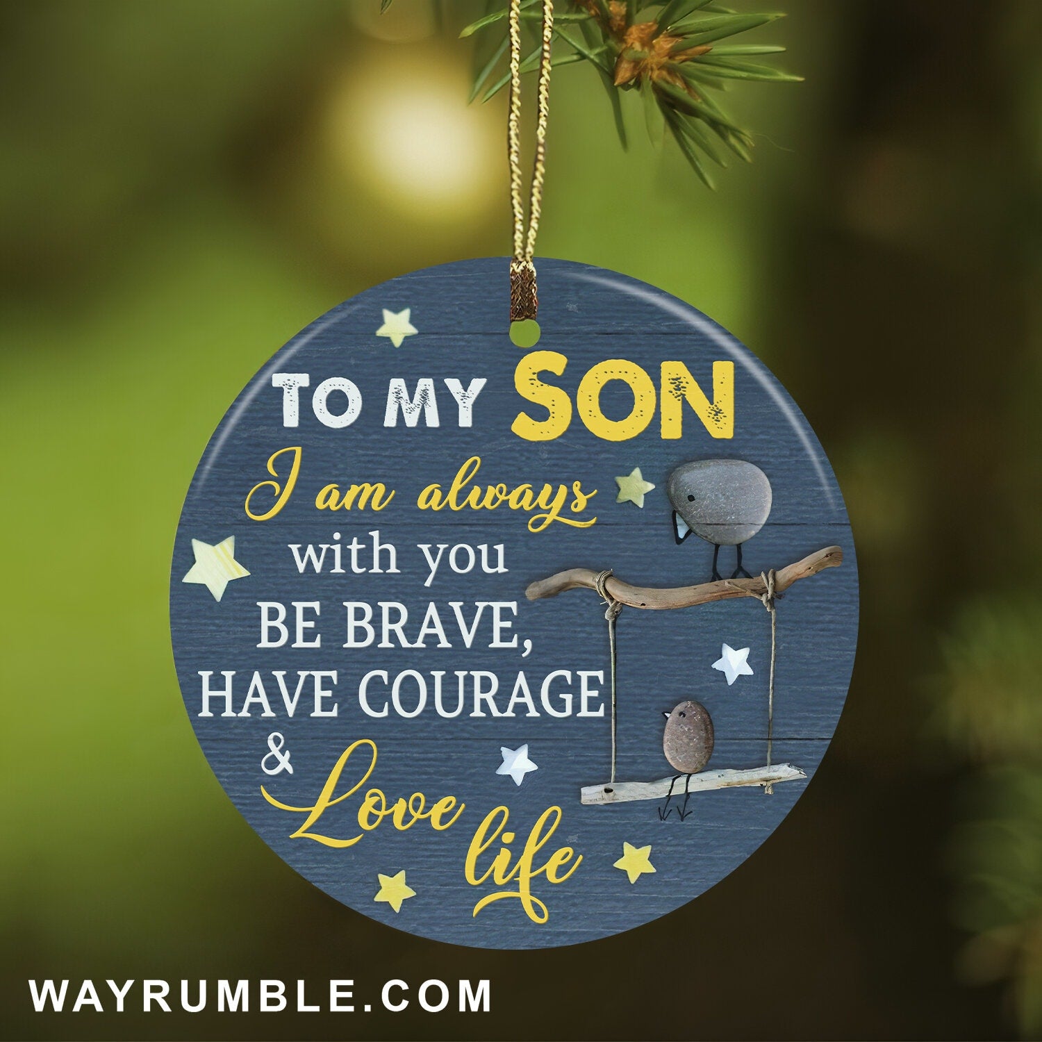 To my son - I am always with you - Circle Family Ceramic Ornament