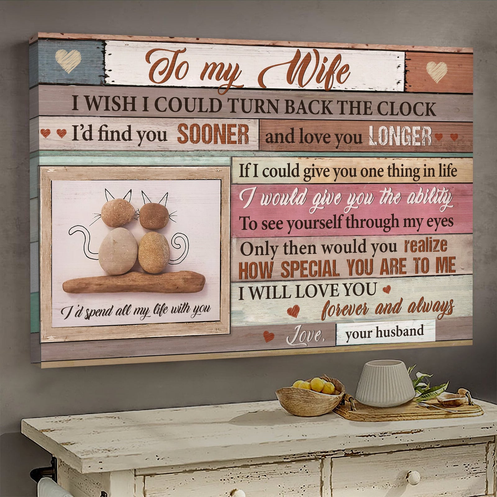 To my wife, Cat couple, How special you are to me - Couple Landscape Canvas Prints, Wall Art