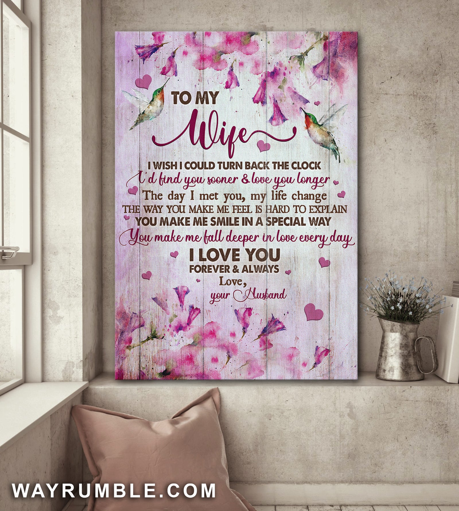 To my wife, Hummingbird Couple, You make me smile in a special way - Couple Portrait Canvas Prints, Wall Art