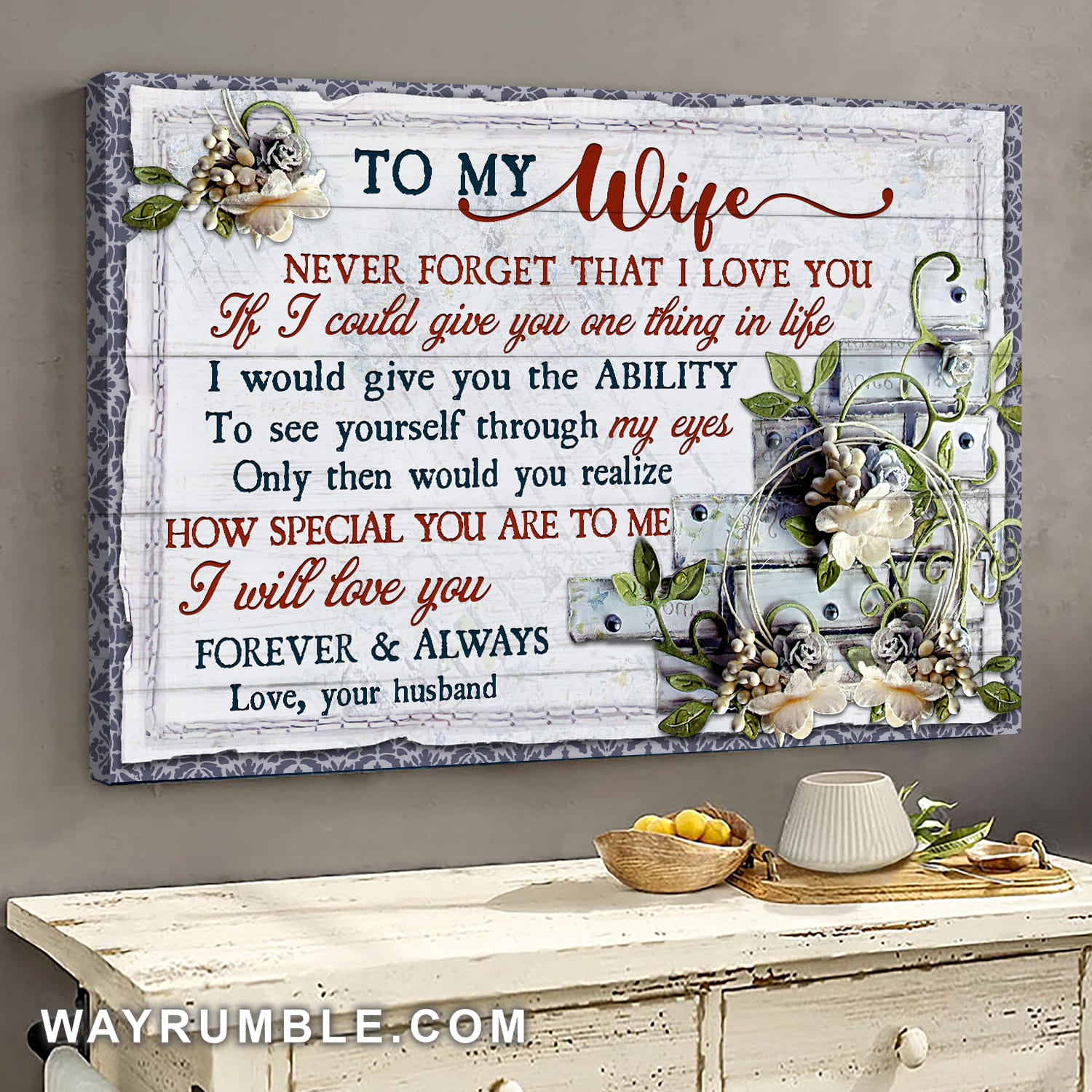 To my wife, Flower, I will love you forever and always - Couple Landscape Canvas Prints, Wall Art