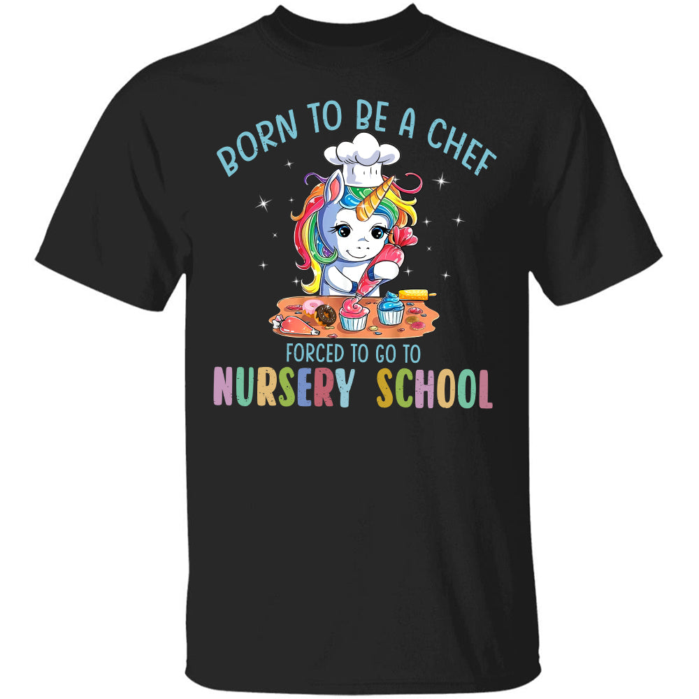 Unicorn - Born to be a chef forced to go to nursery school - Unicorn Kid T-shirt