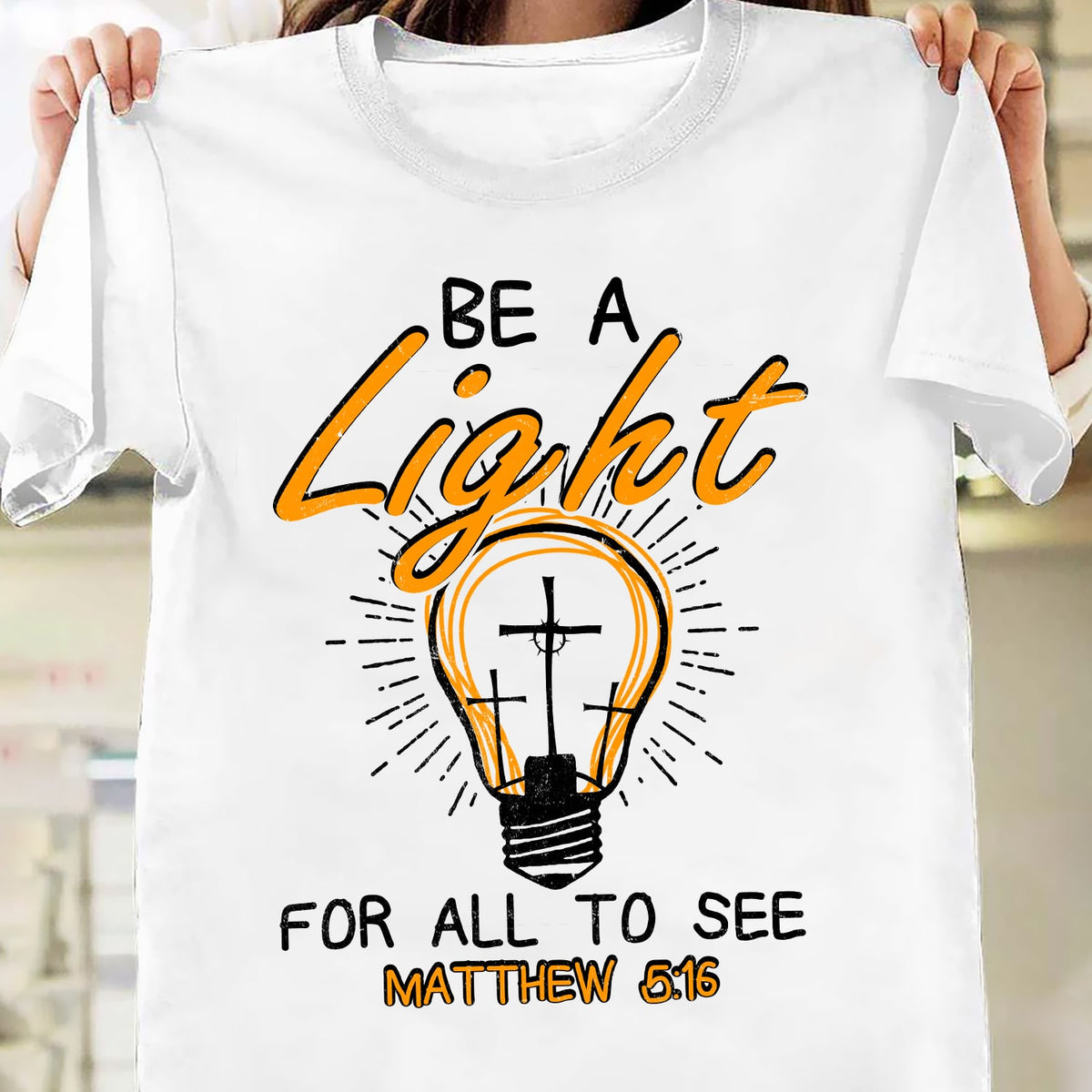 Light bulb, Be a light for all to see - Jesus White Apparel