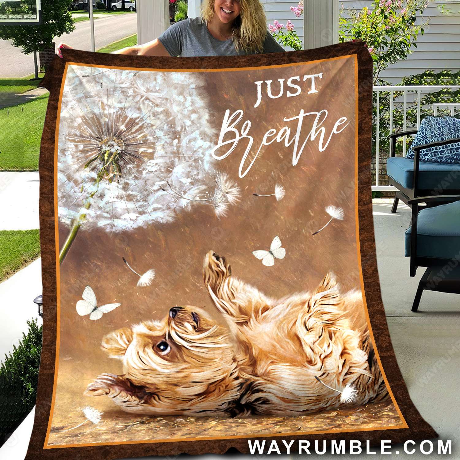 Cute little Yorkshire Terrier, Dandelion, Just breathe - Jesus Blanket